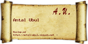 Antal Ubul névjegykártya